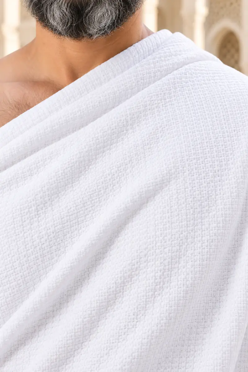Ihram fabric and garment detail 1