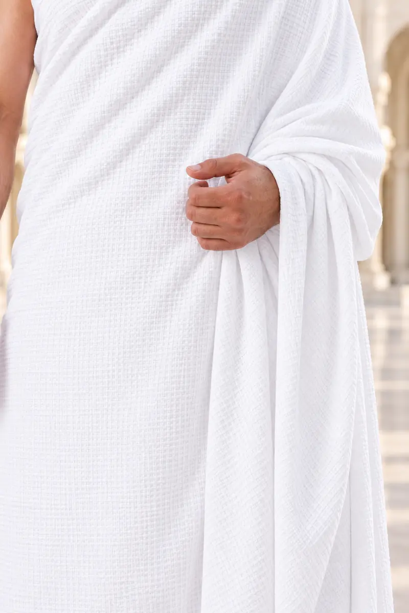 Ihram fabric and garment detail 2
