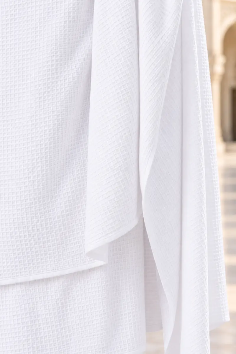 Ihram fabric and garment detail 4